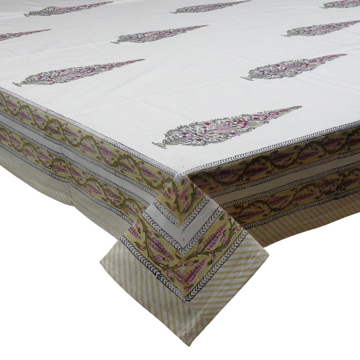 Wood Block Printed Handmade Tablecloth 150x220 cms  900057