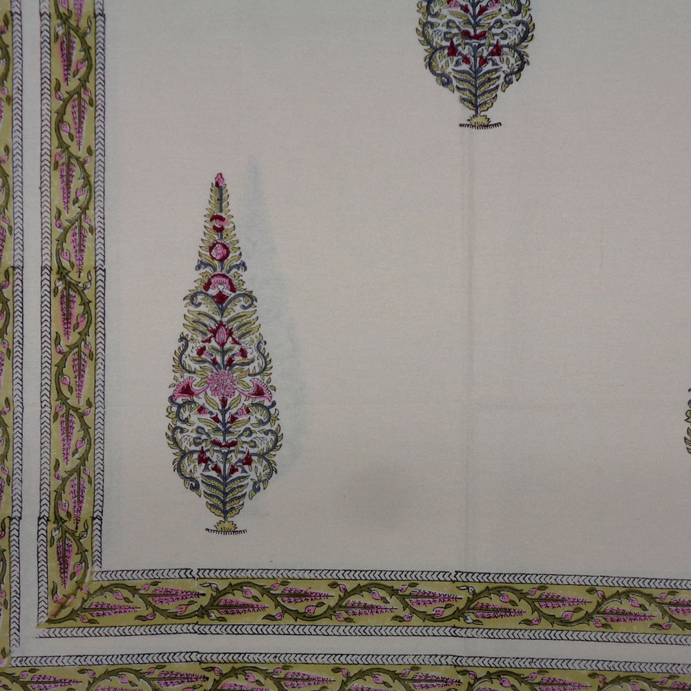 Wood Block Printed Handmade Tablecloth 150x220 cms  900057