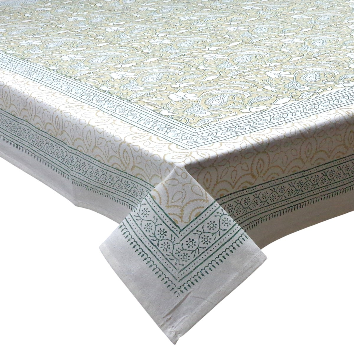 Wood Block Printed Handmade Tablecloth 150x220 cms  900063