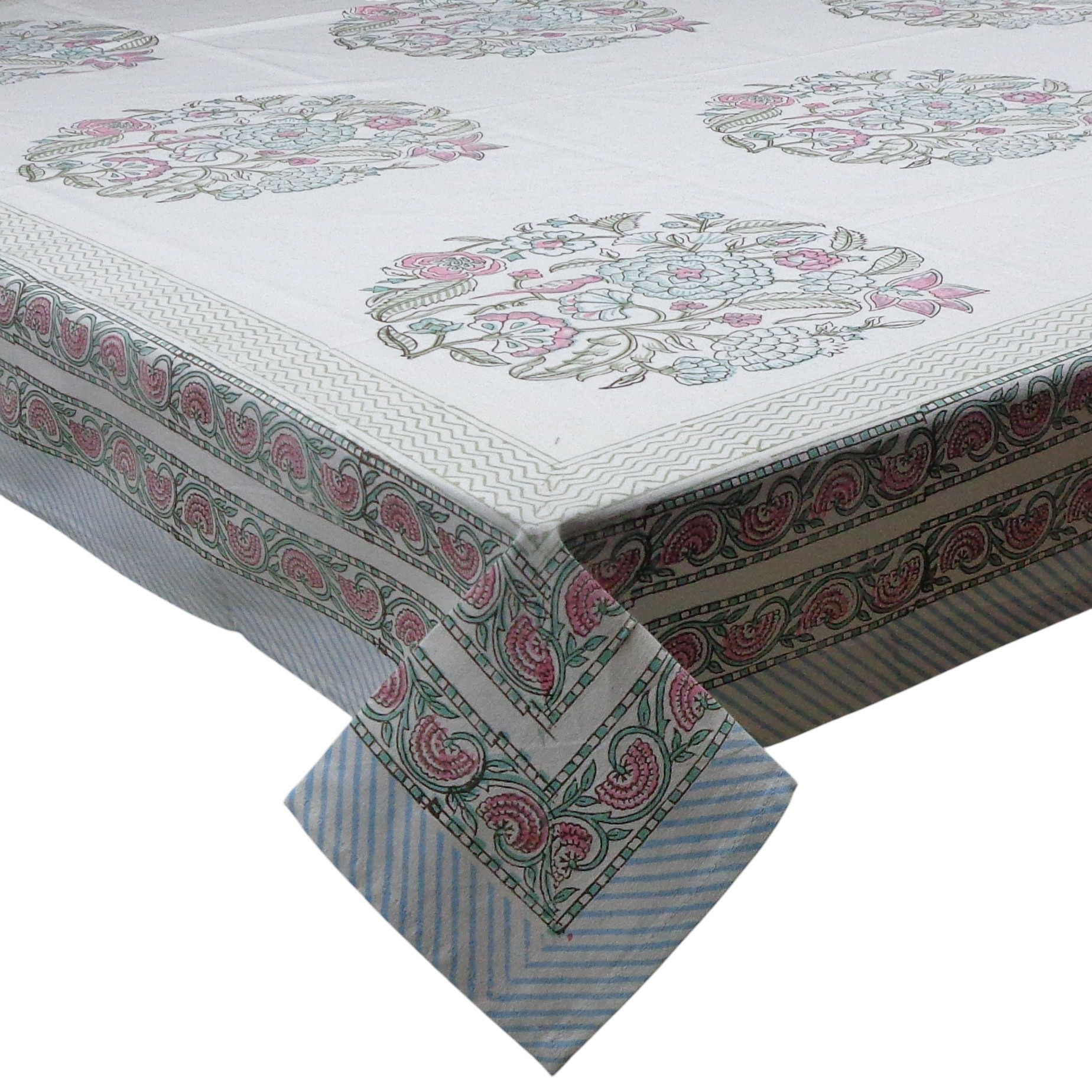 Wood Block Printed Handmade Tablecloth 150x220 cms 900105