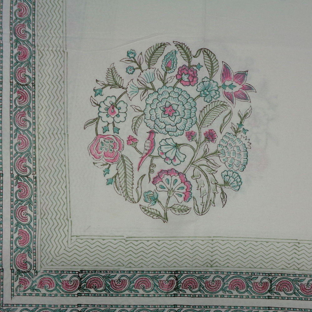 Wood Block Printed Handmade Tablecloth 150x220 cms 900105
