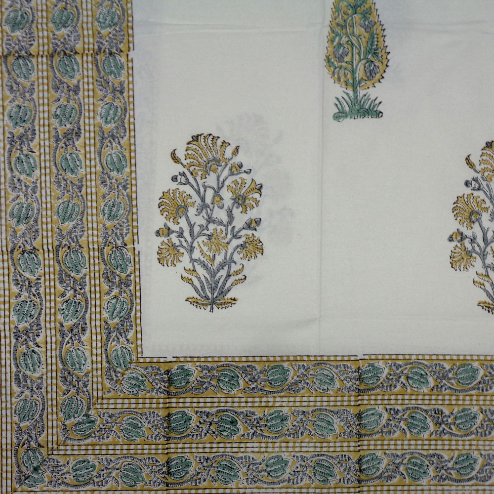 Wood Block Printed Handmade Tablecloth 150x220 cms  900111
