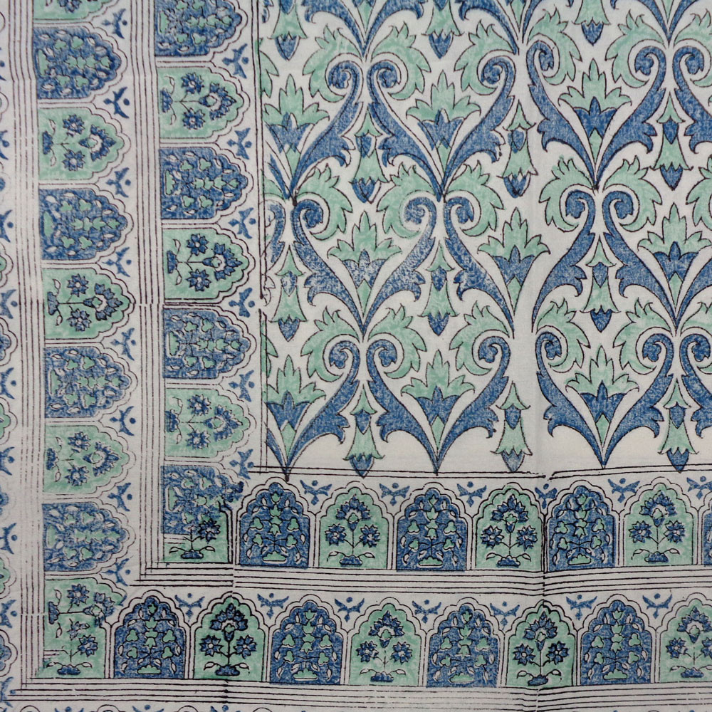 Wood Block Printed Handmade Tablecloth 150x220 cms  909601