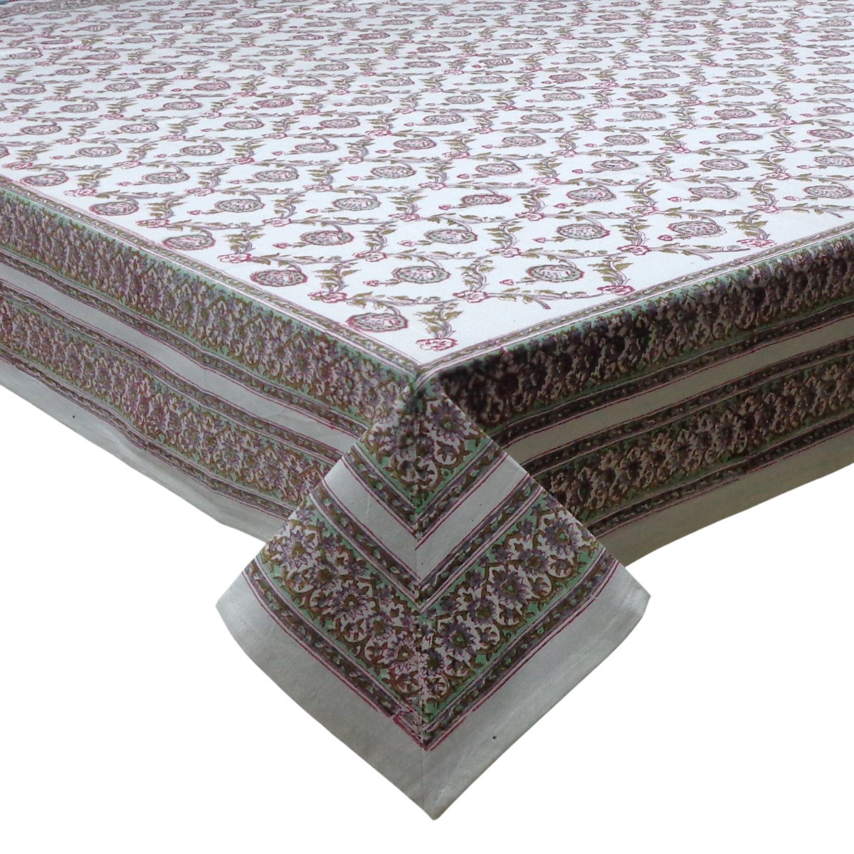 Wood Block Printed Handmade Tablecloth 150x220 cms 909853