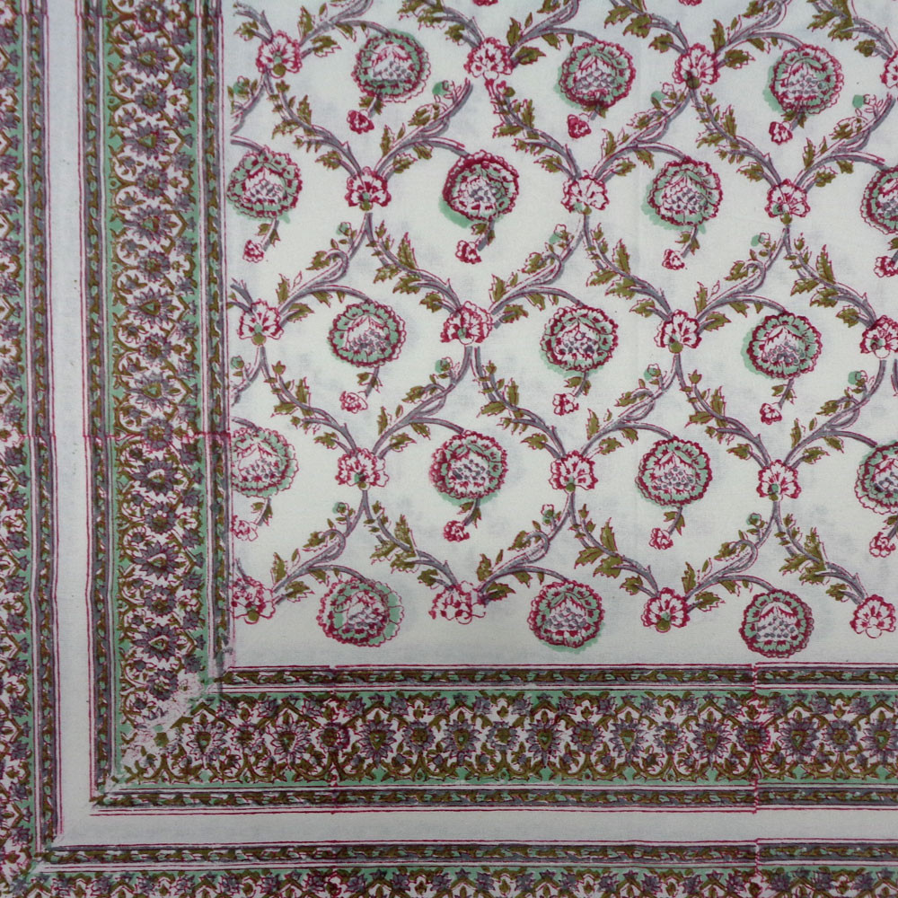 Wood Block Printed Handmade Tablecloth 150x220 cms 909853