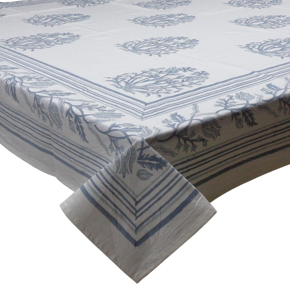 Wood Block Printed Handmade Tablecloth 150x220 cms 909886