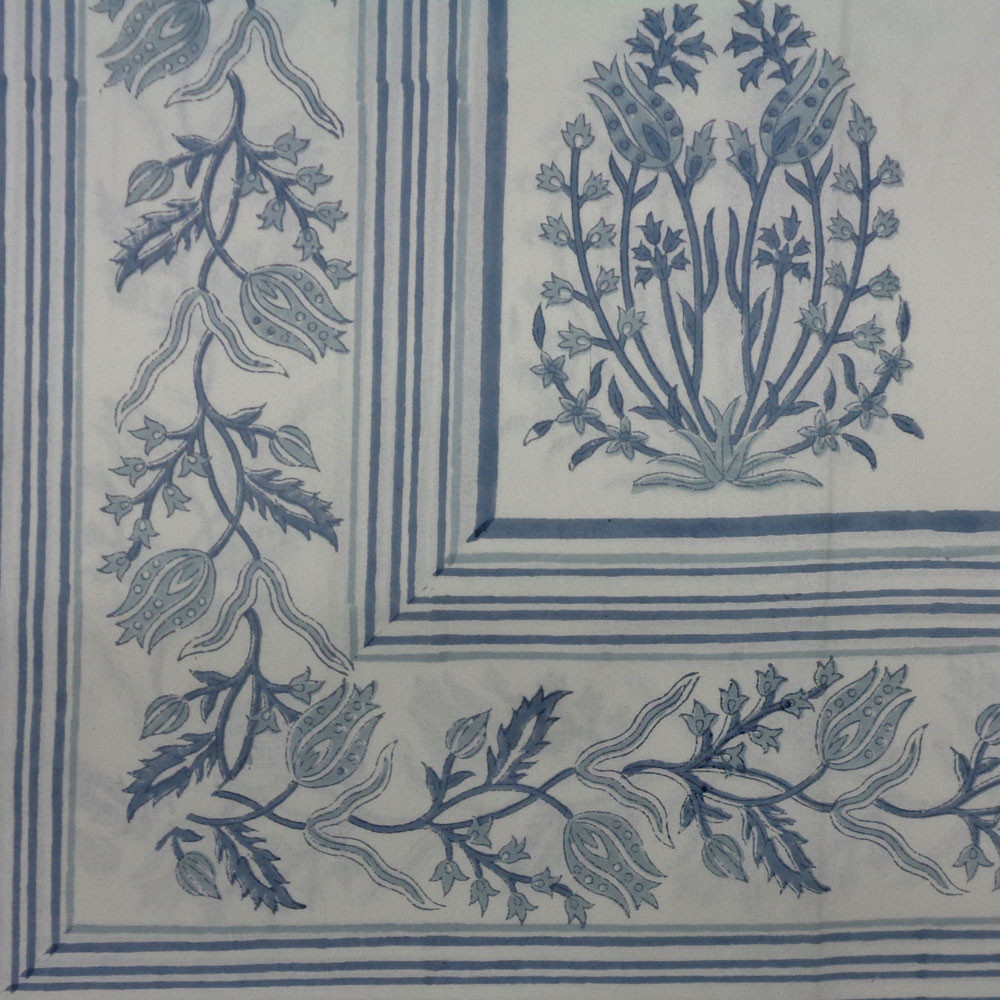 Wood Block Printed Handmade Tablecloth 150x220 cms  909886
