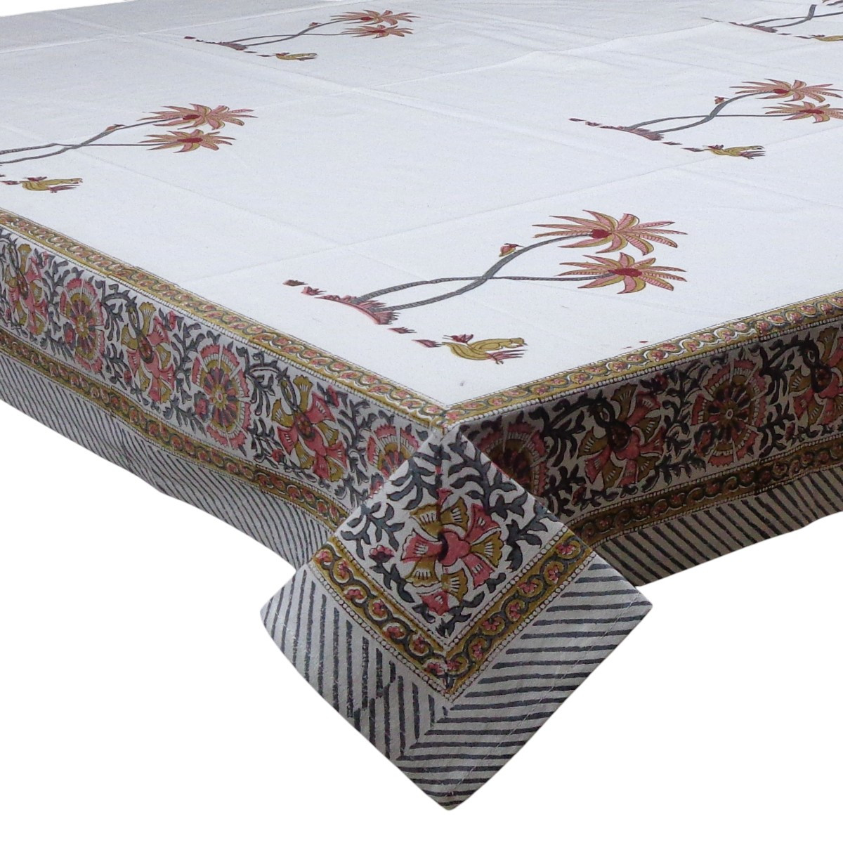 Wood Block Printed Handmade Tablecloth 150x220 cms  909900