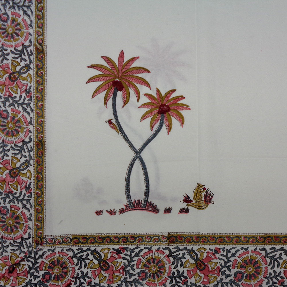 Wood Block Printed Handmade Tablecloth 150x220 cms 909900