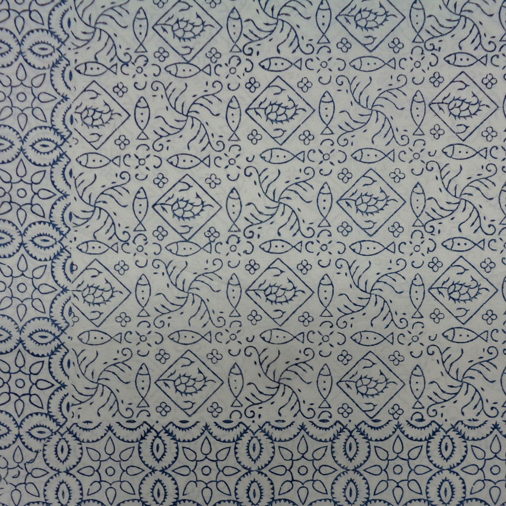Wood Block Printed Handmade Tablecloth 150x220 cms  909914