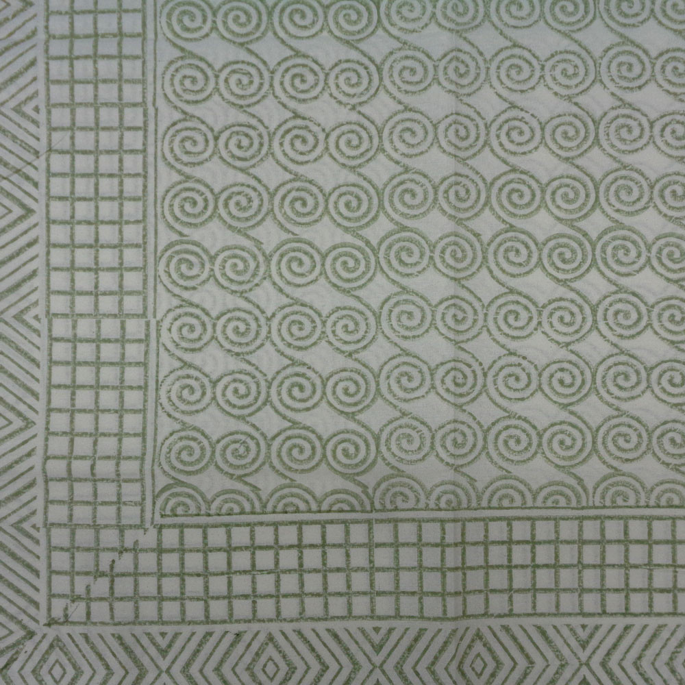 Wood Block Printed Handmade Tablecloth 150x220 cms  909920