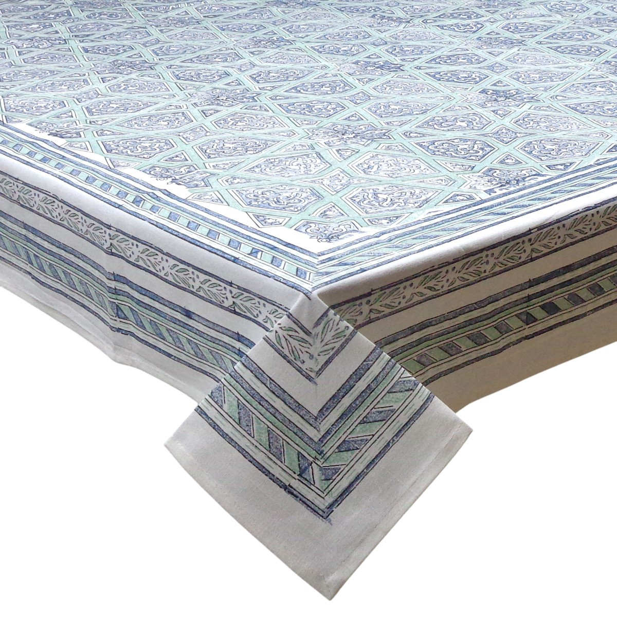 Wood Block Printed Handmade Tablecloth 150x220 cms 909927