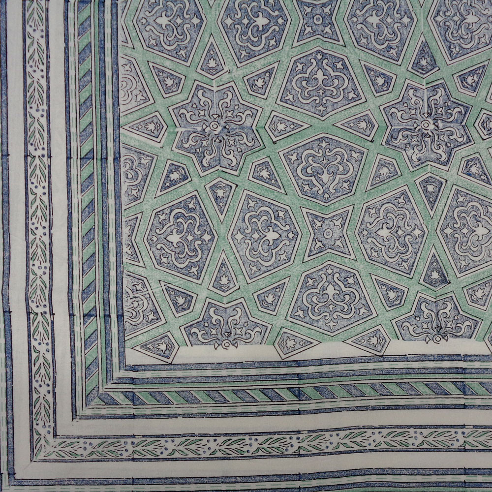 Wood Block Printed Handmade Tablecloth 150x220 cms 909927