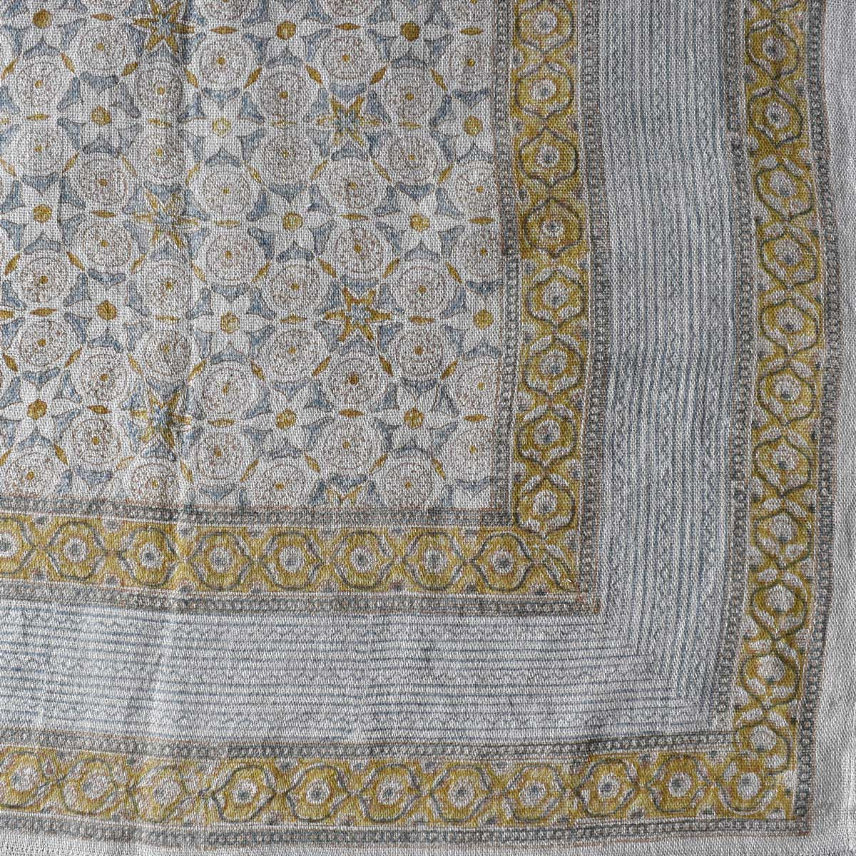 Wood Block Printed Handmade Tablecloth 150x220 cms  Lin 260225
