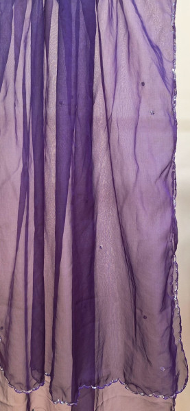 PURPLE MUL CHANDERI ALIACUT SUIT SET