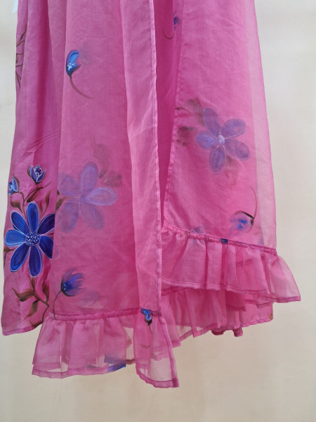 PINK HAND PAINT SUIT PANT AND DUPATTA SET
