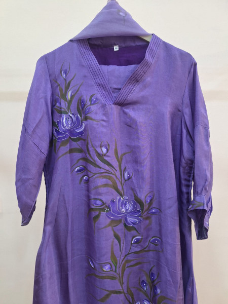 PURPLE HANDPAINTED SUIT SET