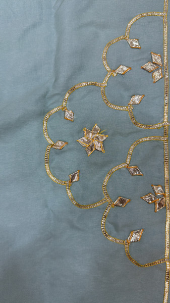 OMBRE SHIFFON KACCHA GOTAHANDWORK SAREE