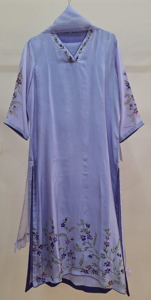 Image of LAVENDER HANDPAINTED SUIT SET