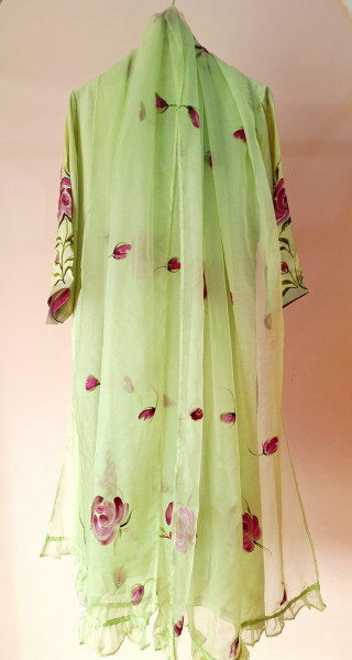 MINT GREEN HANDPAINTED SUIT SET