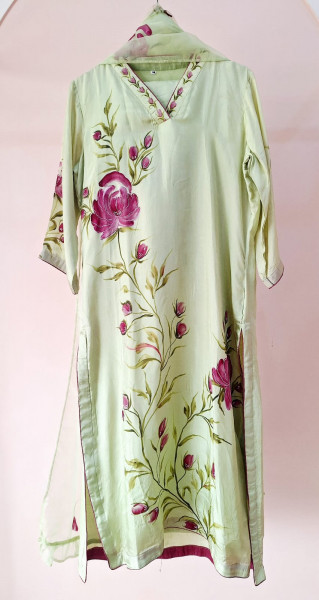 MINT GREEN HANDPAINTED SUIT SET