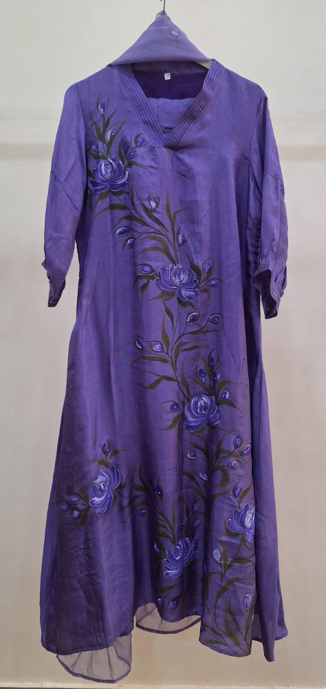 Image of PURPLE HANDPAINTED SUIT SET