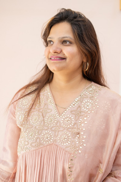 PEACH HANDWORK ALIACUT SUIT SET