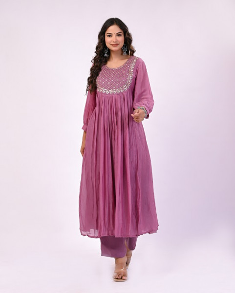 WINE MULCHANDERI HANDWORK SUIT SET