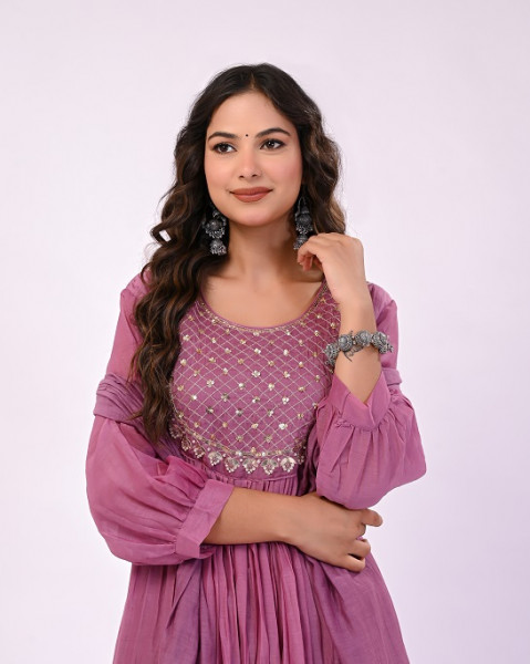 WINE MULCHANDERI HANDWORK SUIT SET