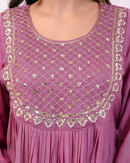 WINE MULCHANDERI HANDWORK SUIT SET