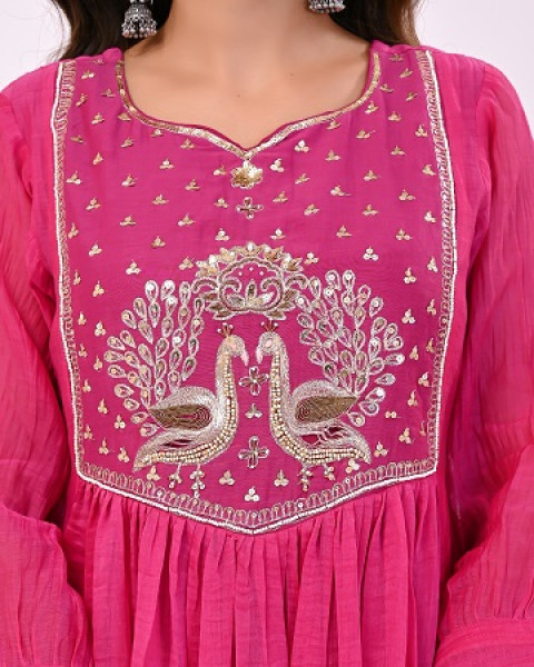 RANI PEACOCK HANDWORK MULCHANDERI SUIT SET