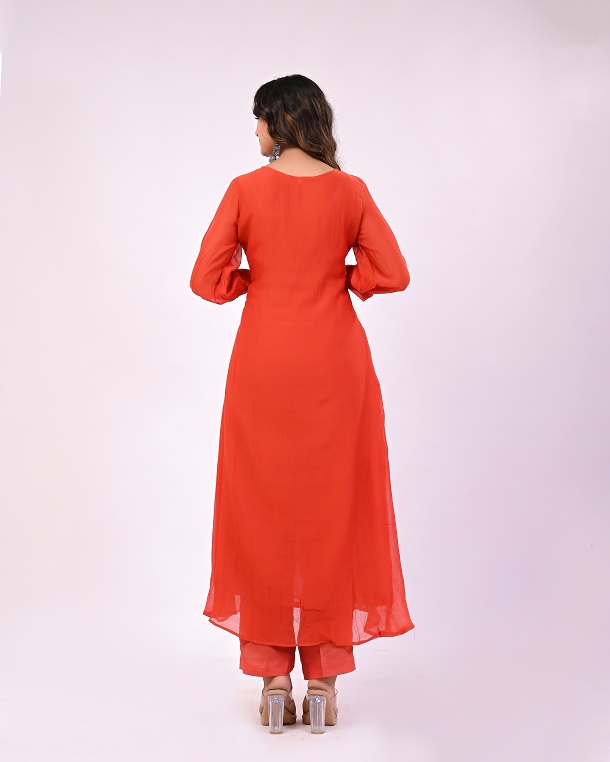 RUSTORANGE HANDWORK MULCHANDERI SUIT SET