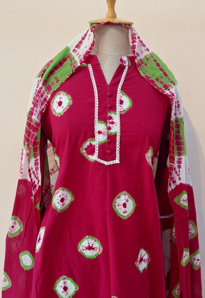 RANI PRINTED COTTON SUIT PANT AND DUPATTA SET