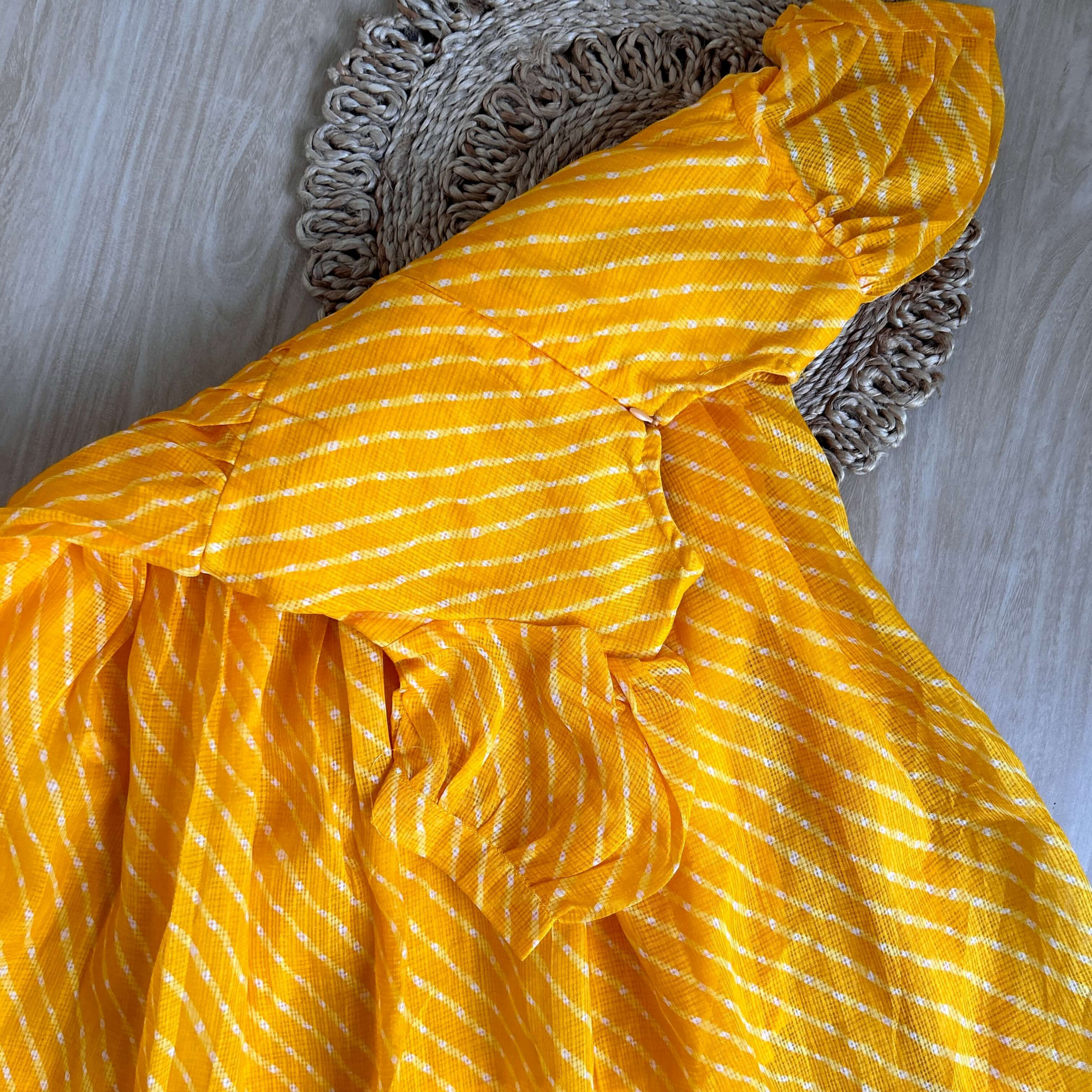 Sunshine Yellow Alia Cut Ankle-Length Frock