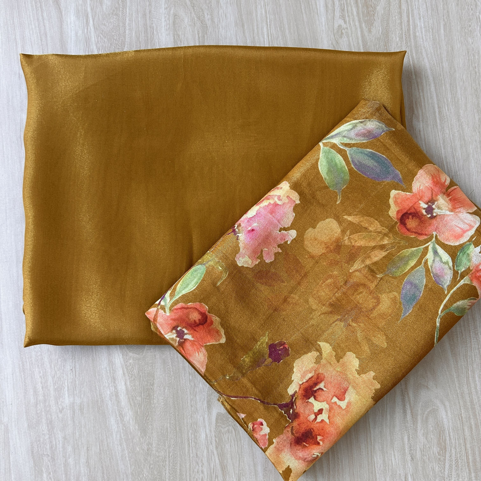Elegant Walnut Brown Unstitched Suit Set with Digitally Printed Dupatta