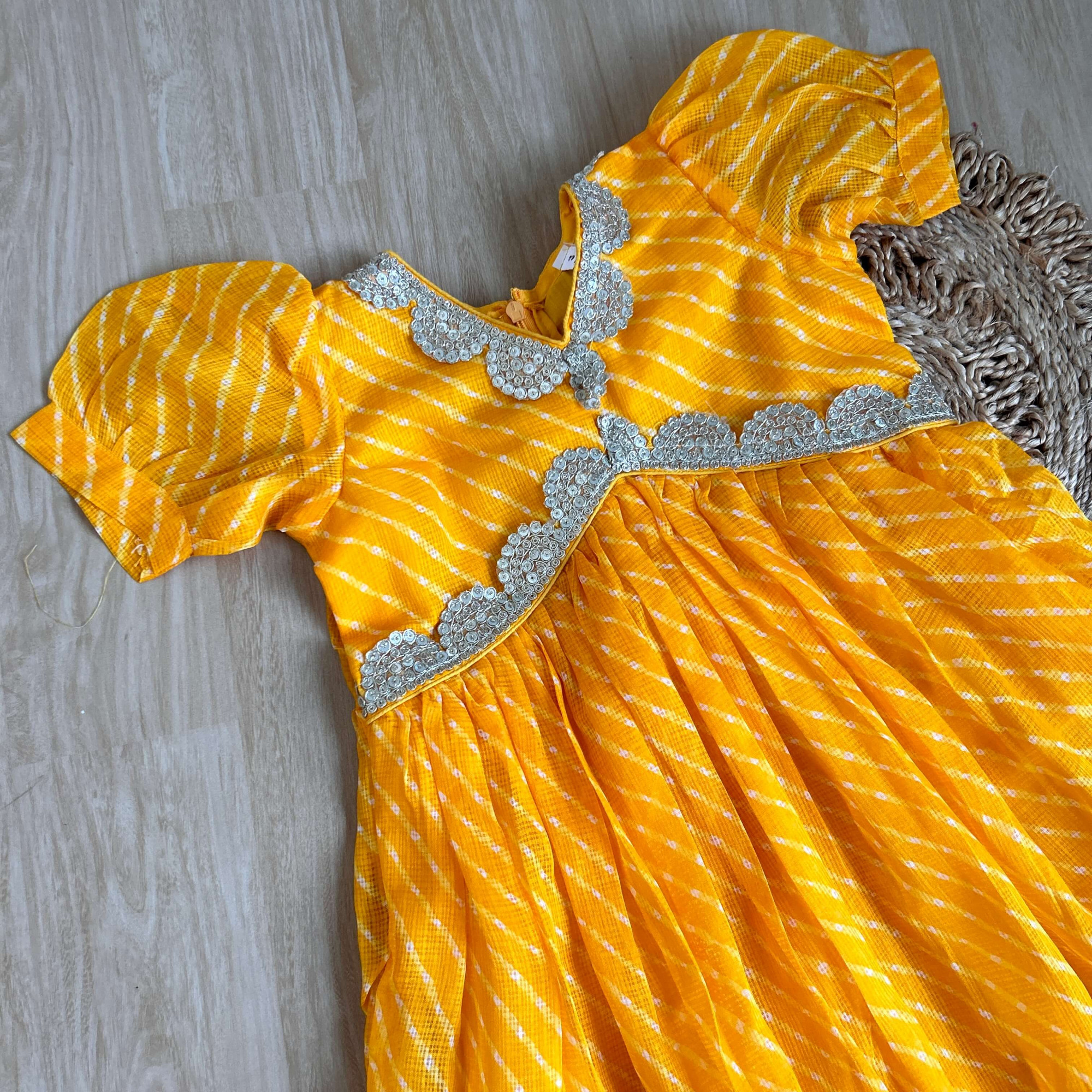Sunshine Yellow Alia Cut Ankle-Length Frock