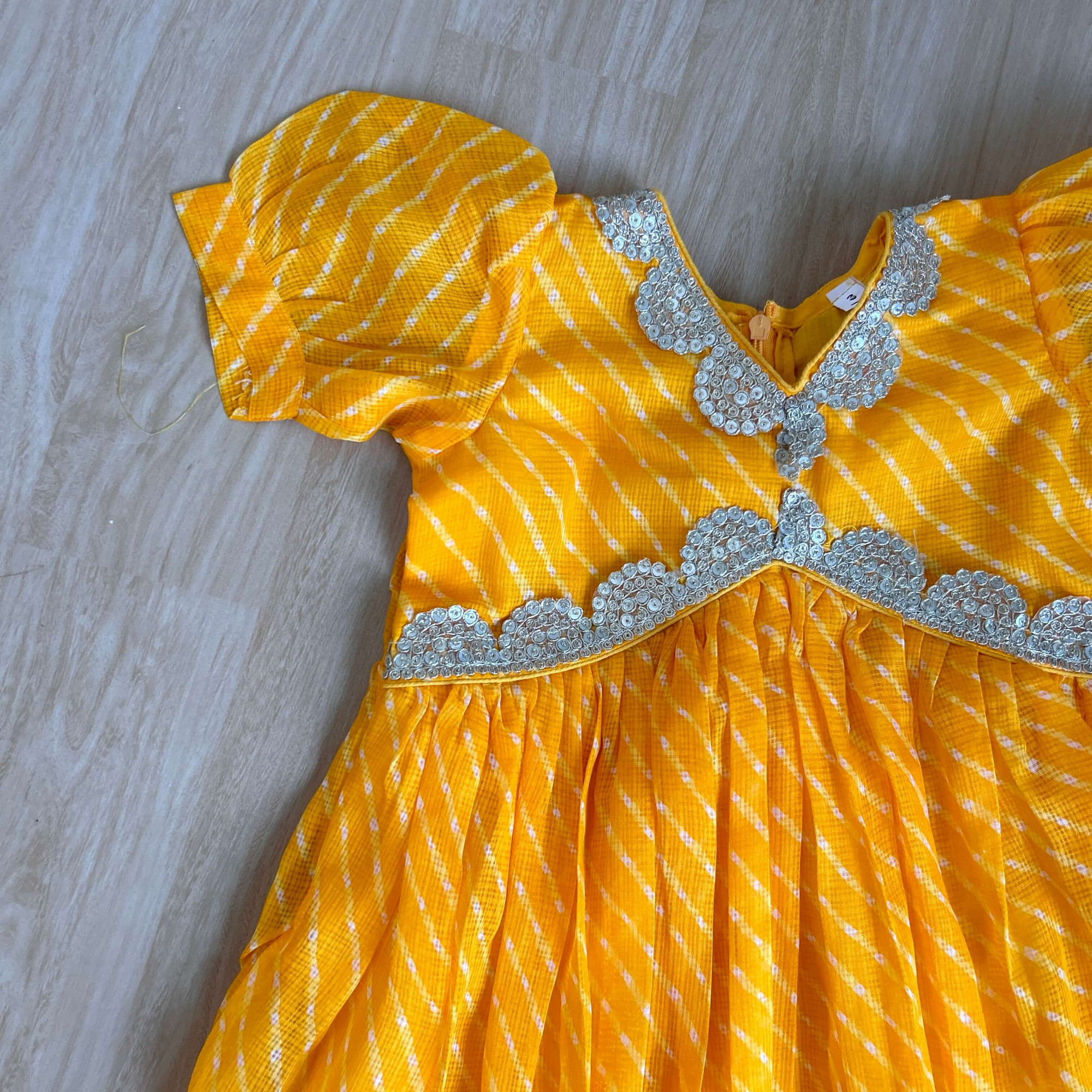 Sunshine Yellow Alia Cut Ankle-Length Frock