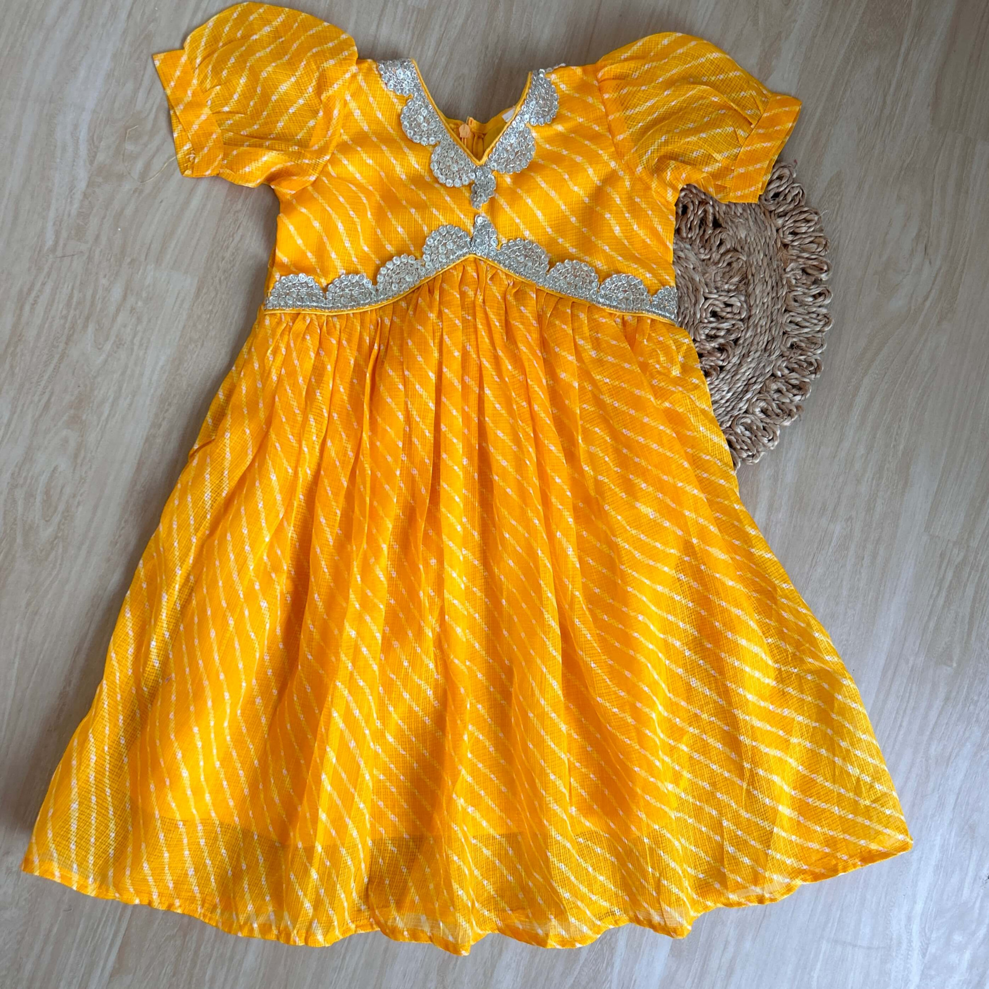 Sunshine Yellow Alia Cut Ankle-Length Frock