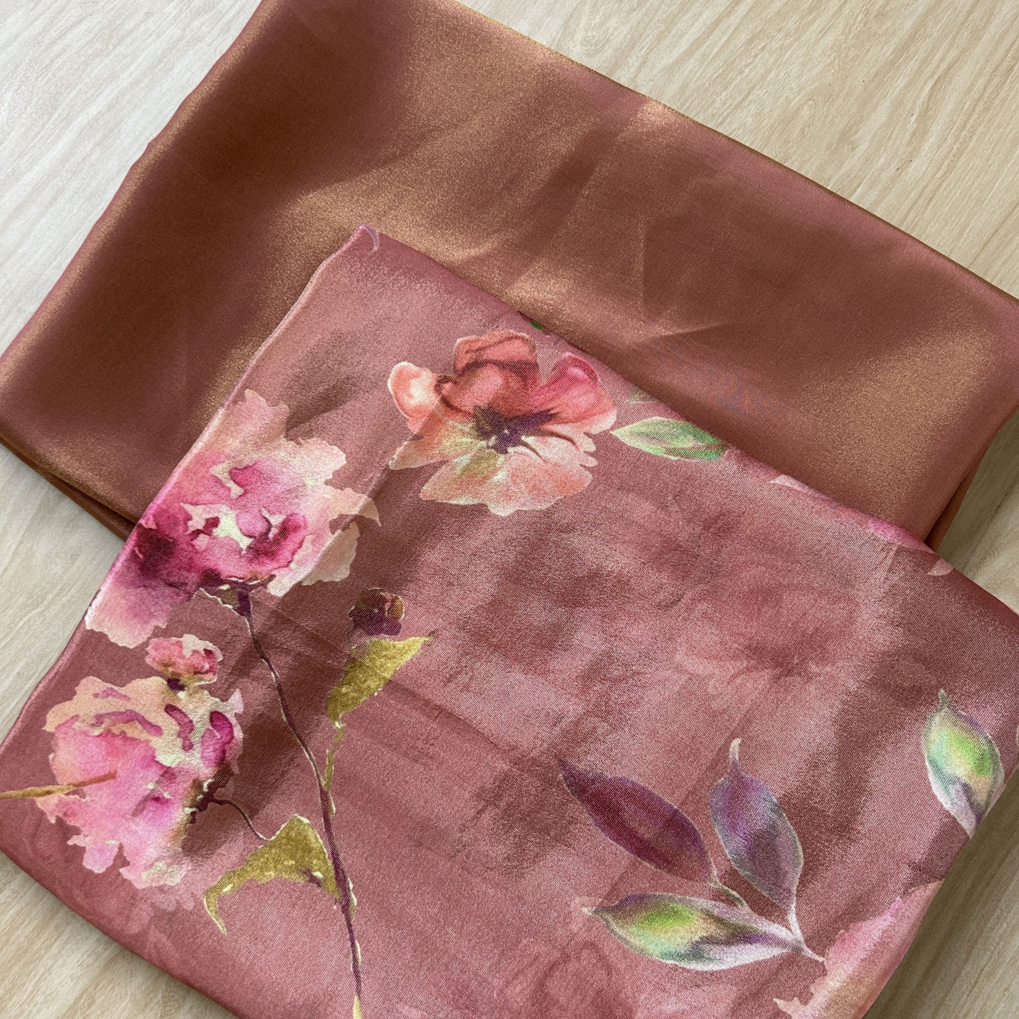 Elegant Deep Salmon Unstitched Suit Set with Digitally Printed Dupatta