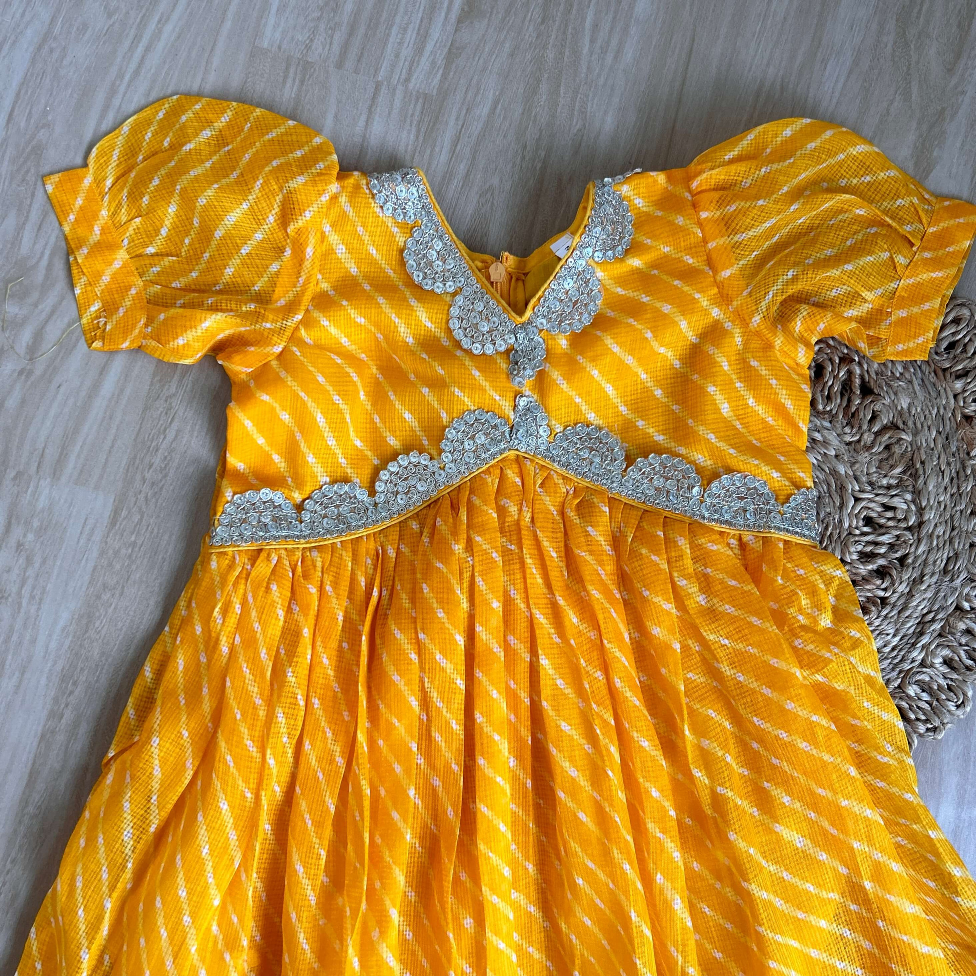 Sunshine Yellow Alia Cut Ankle-Length Frock