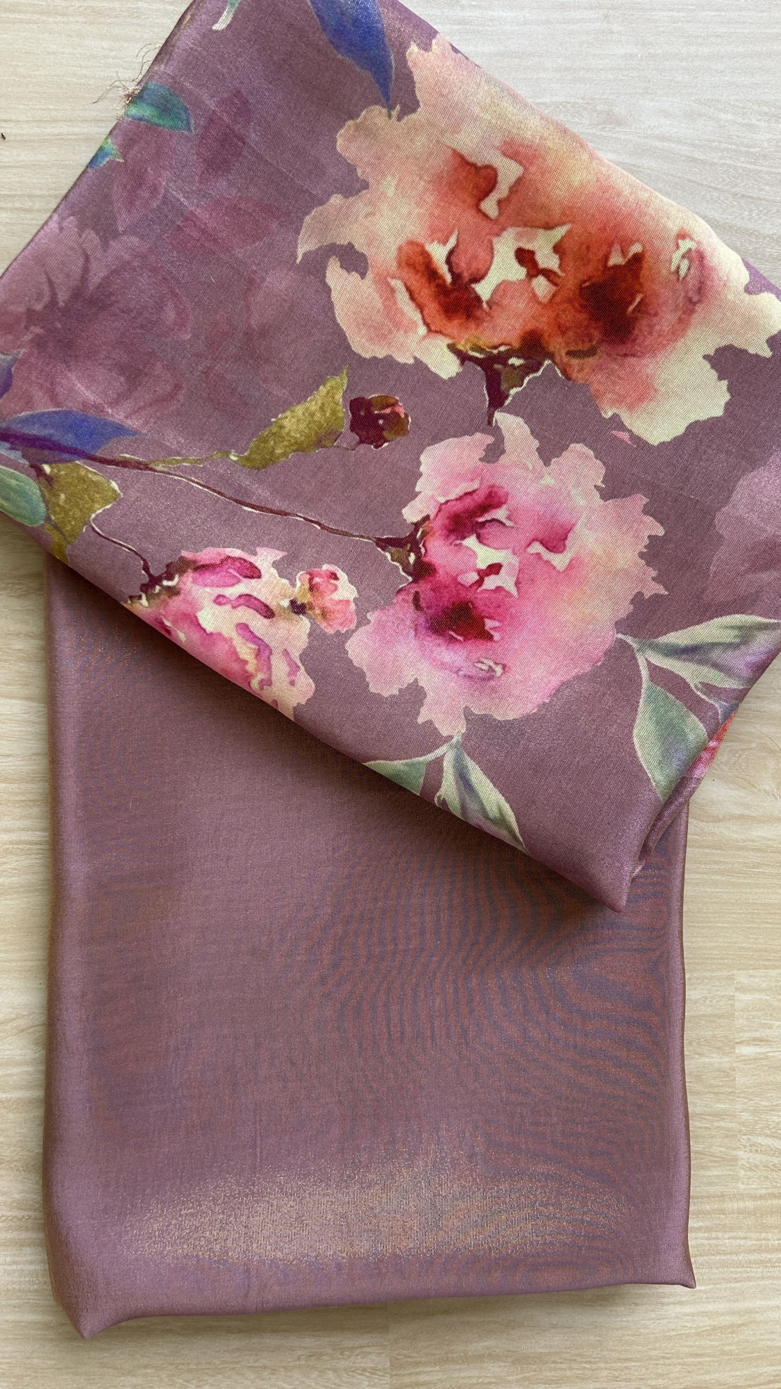 Elegant Mauve Taupe Unstitched Suit Set with Digitally Printed Dupatta
