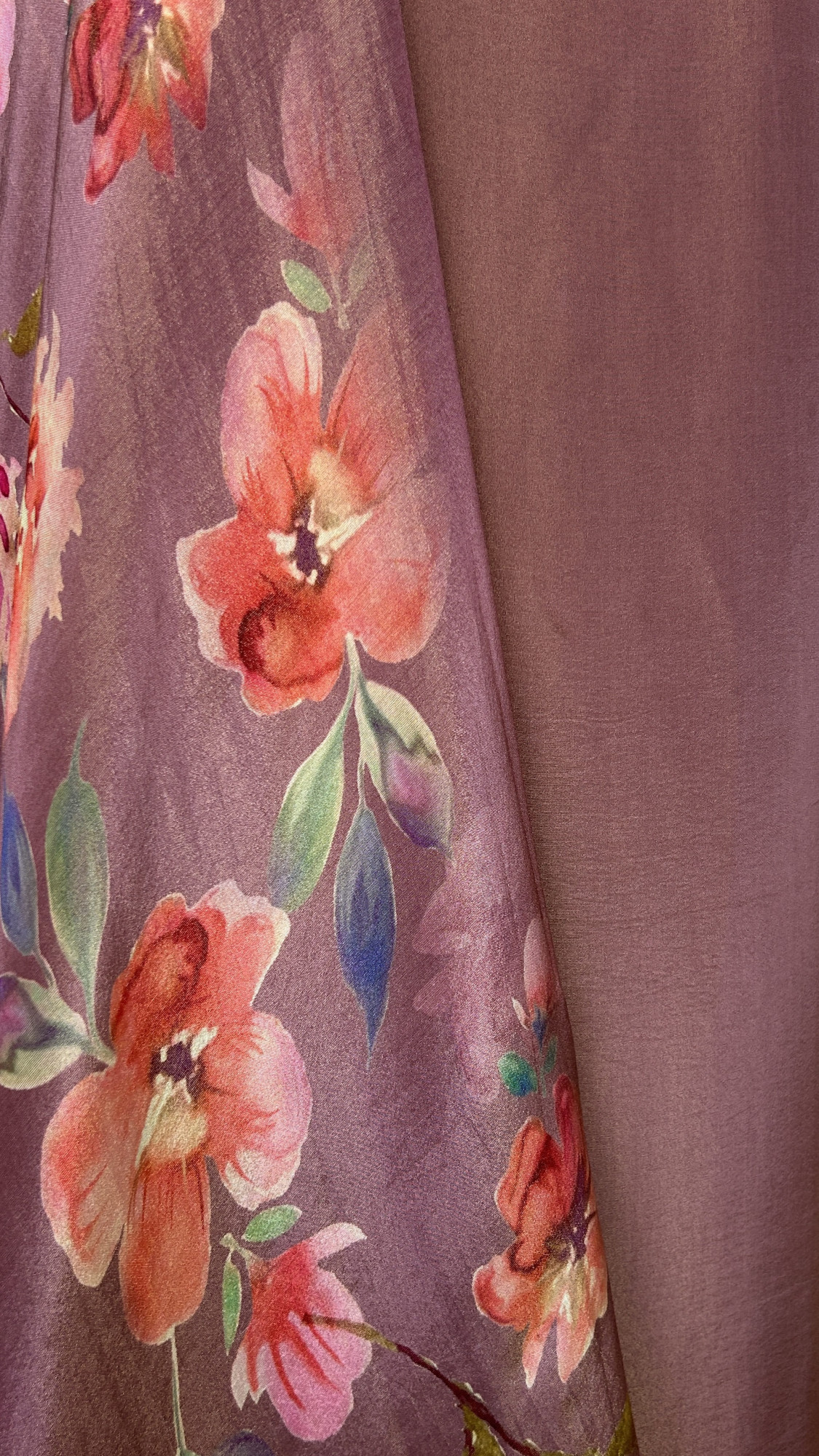 Elegant Mauve Taupe Unstitched Suit Set with Digitally Printed Dupatta