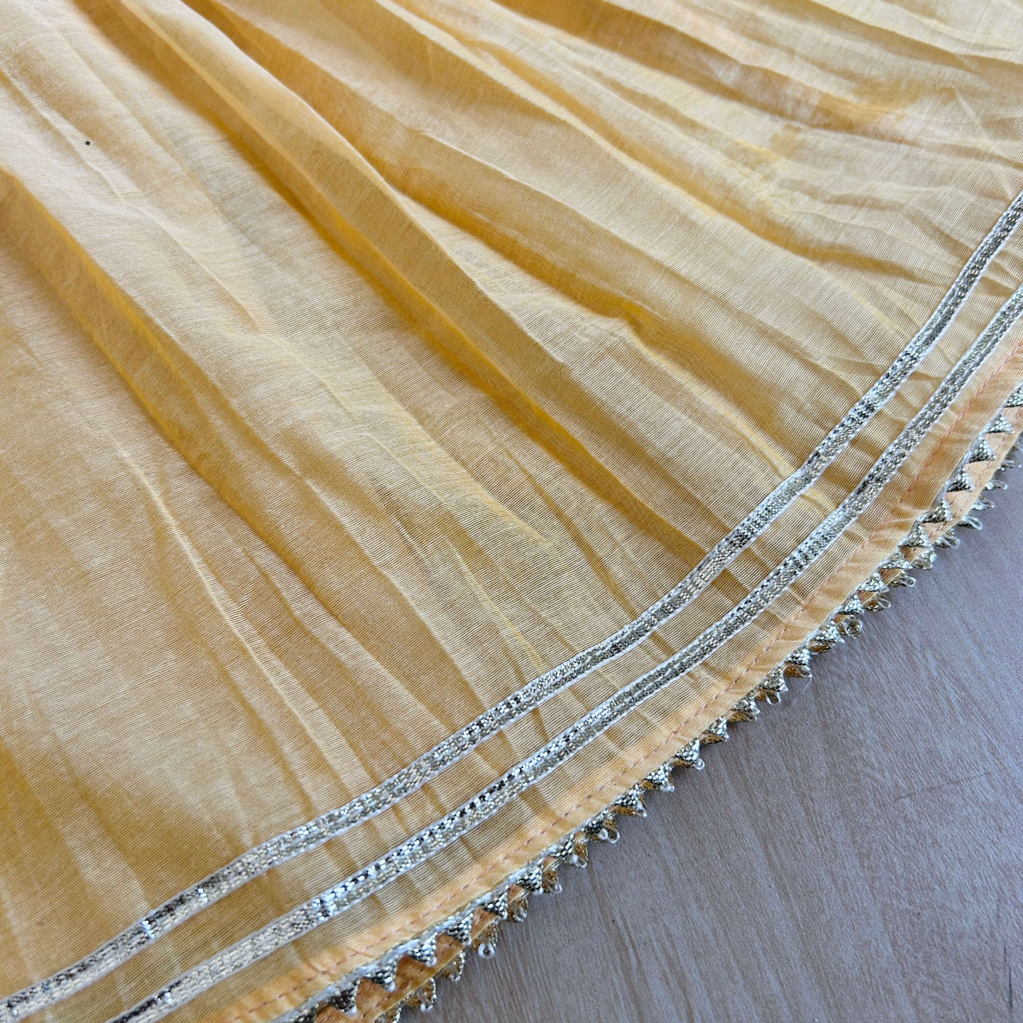 Yellow Chanderi Fabric Ankle-Length Frock