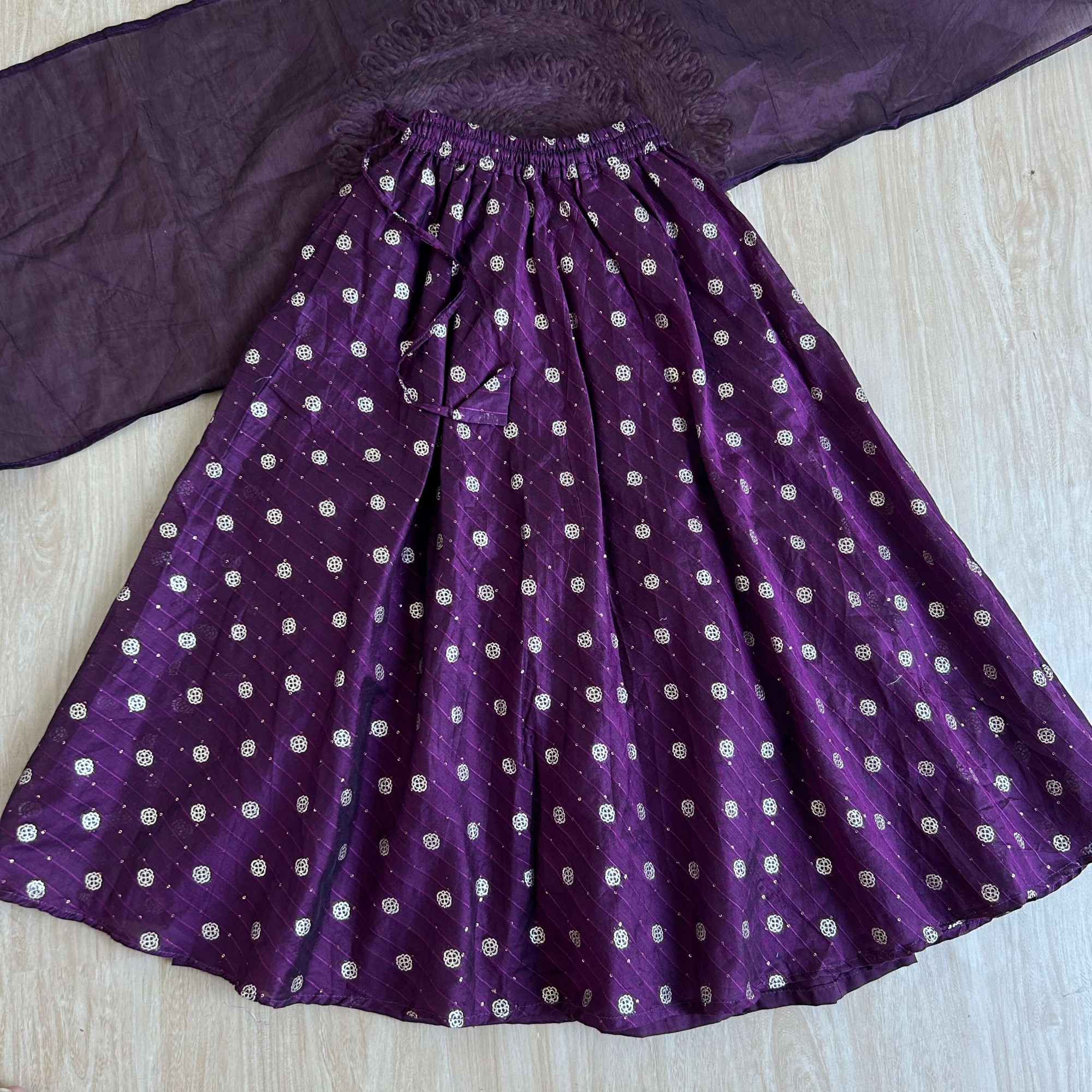 Royal Purple Banarasi Chanderi Lehenga Set