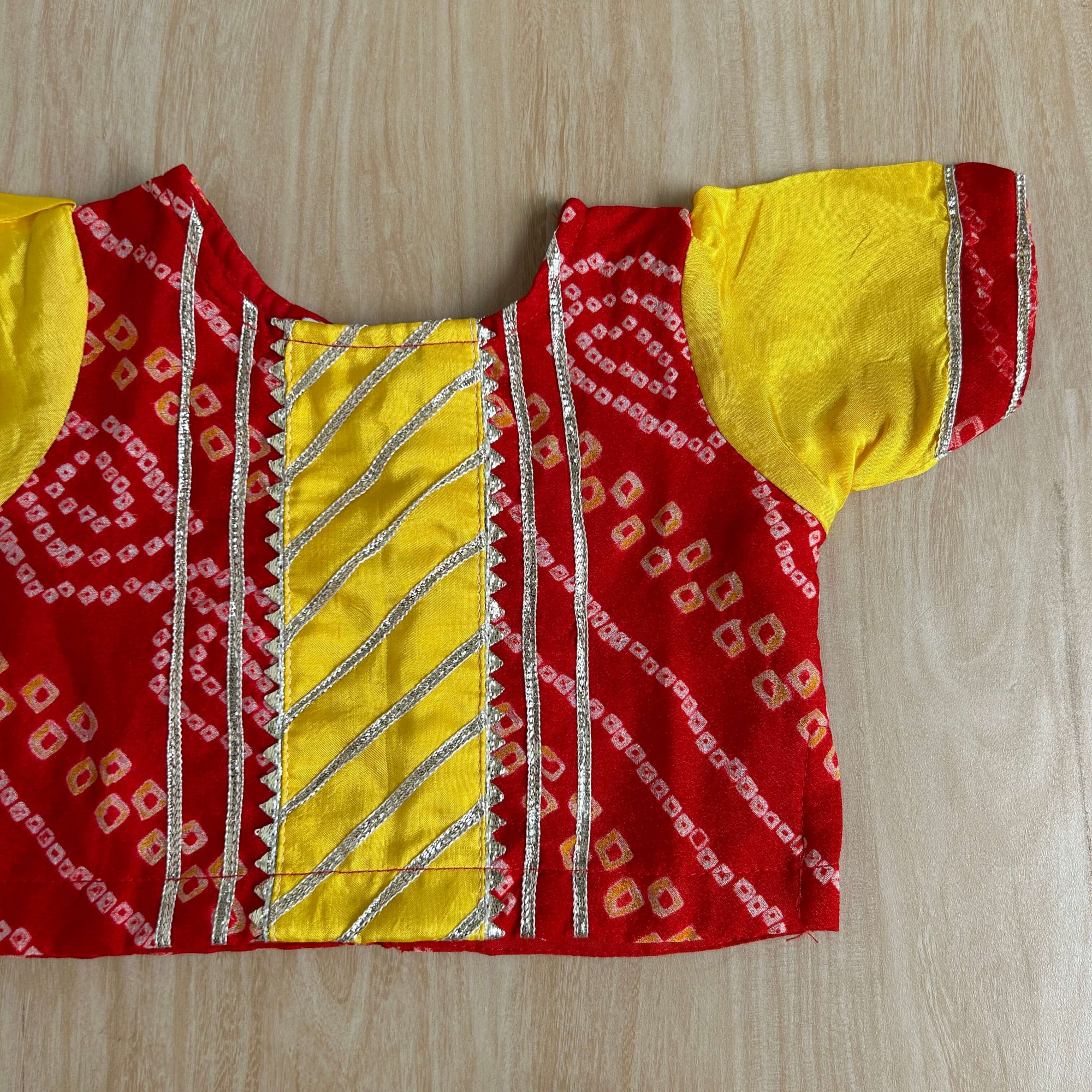 Vibrant Red Bandhani Lehenga Set