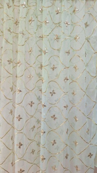 AQUA BLUE KACCHAGOTA GEORGETTE SUIT SET