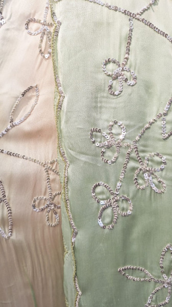 MINTGREEN SEQUIN JAAL HANDWORK SAREE