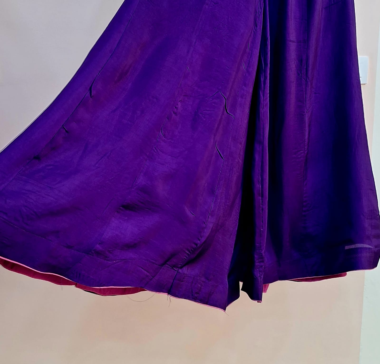 RANIPURPLE KURTI AND GARARA HANDWORK SUMMERSILK SUIT SET