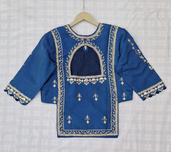PEACOCK BLUE HANDWORK KURTI GARARA AND DUPPTTA SET