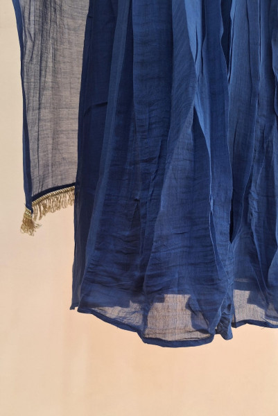 BLUE HANDWORK MULCHANDERI SUIT SET